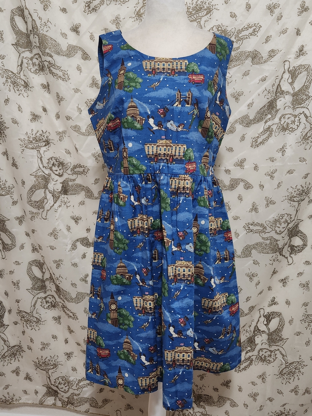 Disney Cath Kidston Limited Edition Peter Pan London Print Dress With Pockets 14